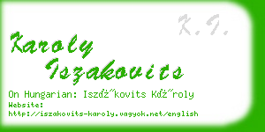 karoly iszakovits business card